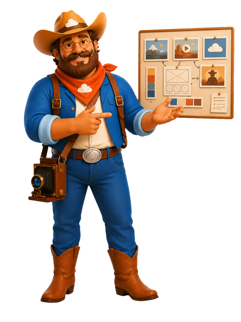Cloud Cowboy Co. content direction mascot