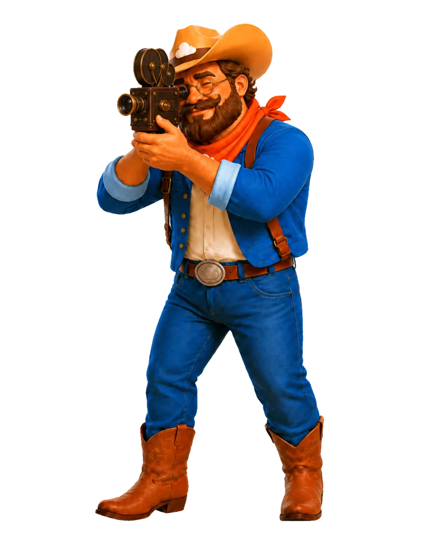 Cloud Cowboy Co. video mascot
